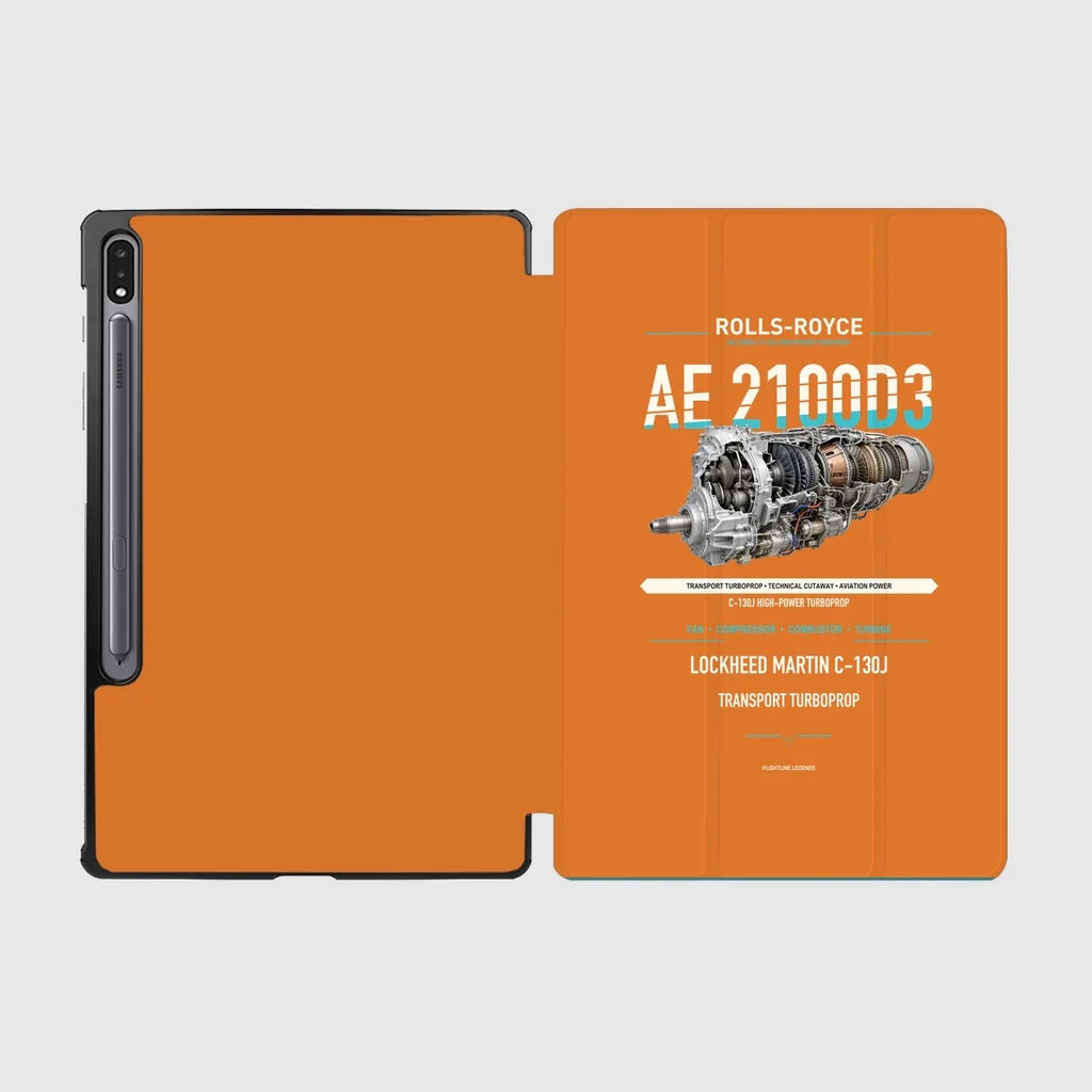 AE 2100D3 design on orange samsung tablet tablet case