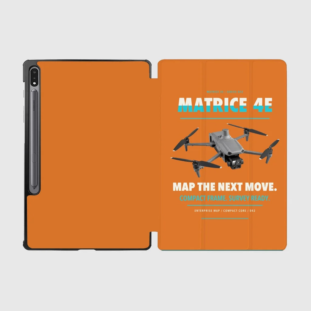 DJI Matrice 4E design on orange samsung tablet tablet case