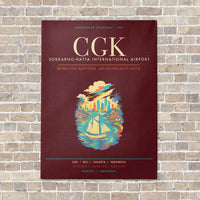 Thumbnail for Jakarta Soekarno-Hatta International Airport CGK - Canvas Framed - Dark Red
