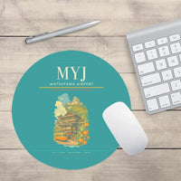 Thumbnail for Matsuyama Airport (MYJ) design on turquoise round mouse pad
