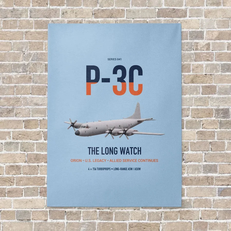 P-3C Orion vertical canvas print - no frame - light blue background