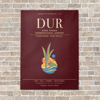 Thumbnail for King Shaka International Airport DUR - Canvas Framed - Dark Red