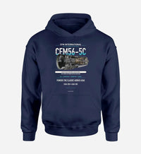 Thumbnail for CFM56-5C design on navy blue hoodie single side