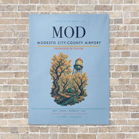 Thumbnail for Modesto City-County Airport MOD vertical canvas print - no frame - light blue background