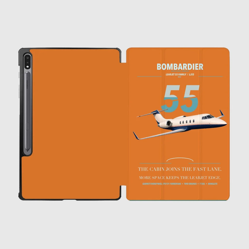Bombardier Learjet 55 design on orange samsung tablet tablet case