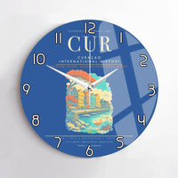 Thumbnail for Curacao International Airport CUR Wall-Clock No-Frame - Blue