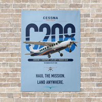 Thumbnail for Cessna 208 Caravan vertical canvas print - no frame - light blue background