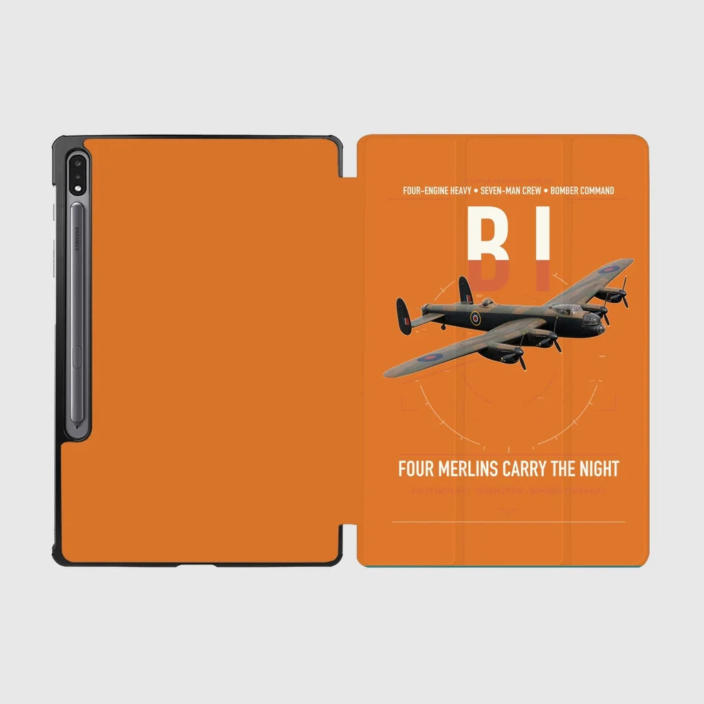 Avro Lancaster B I design on orange samsung tablet tablet case