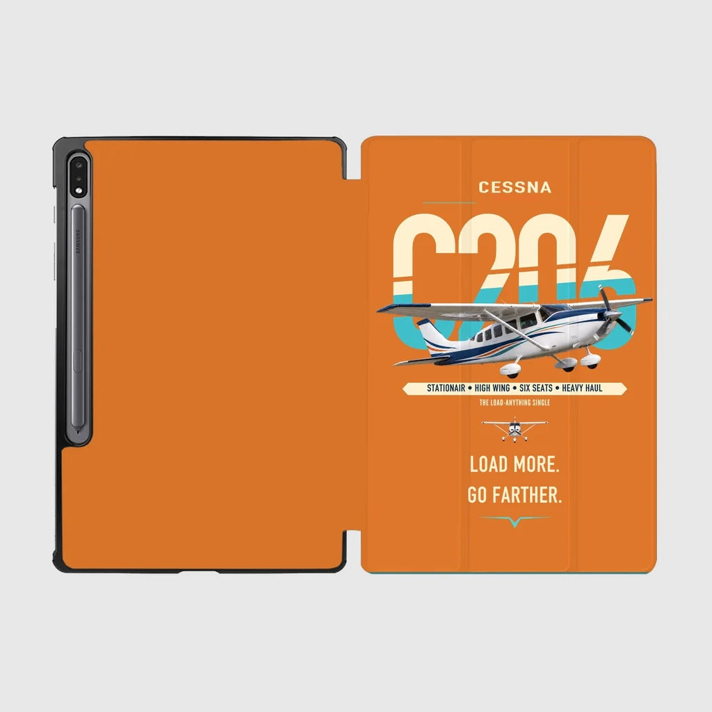 Cessna 206 Stationair design on orange samsung tablet tablet case
