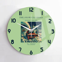 Thumbnail for VINTAGE G4105 - The Snow Clearers - Designed Wall Clocks design on lightgreen no-frame