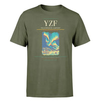 Thumbnail for Yellowknife Airport (YZF) T-Shirt single-side front print in Green Army | yellowknife-airport-yzf-double-side-t-shirt