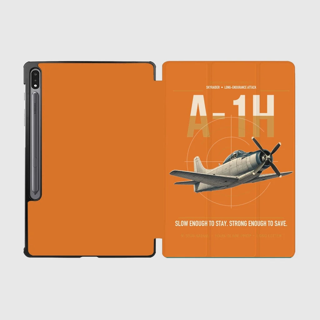 A-1H Skyraider design on orange samsung tablet tablet case