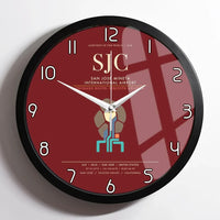 Thumbnail for San Jose Mineta International Airport SJC Wall-Clock Framed - Dark Red