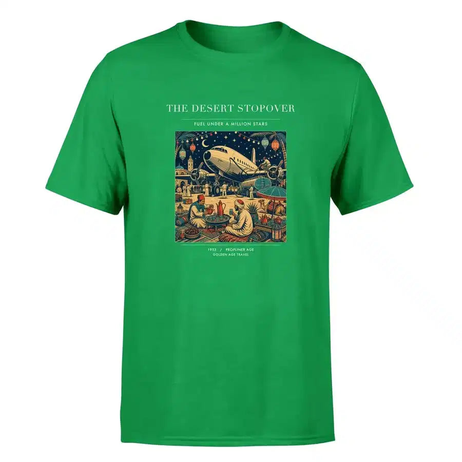VINTAGE G4090 - The Desert Stopover - Premium T-Shirt design on green premium t shirt