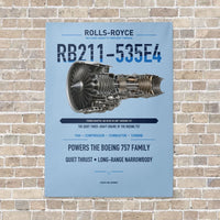 Thumbnail for RB211-535E4 vertical canvas print - no frame - light blue background