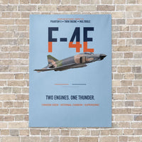 Thumbnail for F-4E Phantom II Two Engines One Thunder vertical canvas print - no frame - light blue background