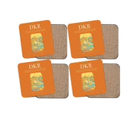 Thumbnail for Leopold Sedar Senghor International Airport (DKR) design on orange 4 pieces set coaster