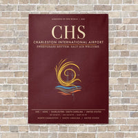 Thumbnail for Charleston International Airport CHS - Canvas Framed - Dark Red