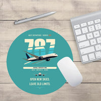 Thumbnail for Boeing 787-8 Dreamliner design on turquoise round mouse pad