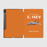 Thumbnail for F-15EX Eagle II Connect Carry Control design on orange samsung tablet tablet case