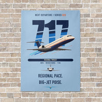 Thumbnail for Boeing 717-200 vertical canvas print - no frame - light blue background