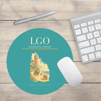 Thumbnail for Langeoog Airport (LGO) design on turquoise round mouse pad