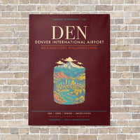 Thumbnail for Denver International Airport DEN - Canvas Framed - Dark Red