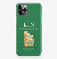 Thumbnail for Kaunas Airport (KUN) design on green iPhone 16 Pro MagSafe case