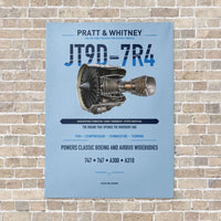 Thumbnail for JT9D-7R4 vertical canvas print - no frame - light blue background