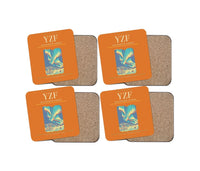 Thumbnail for Yellowknife Airport (YZF) design on orange 4 pieces set coaster
