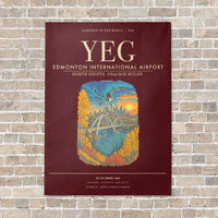 Thumbnail for Edmonton International Airport YEG - Canvas Framed - Dark Red