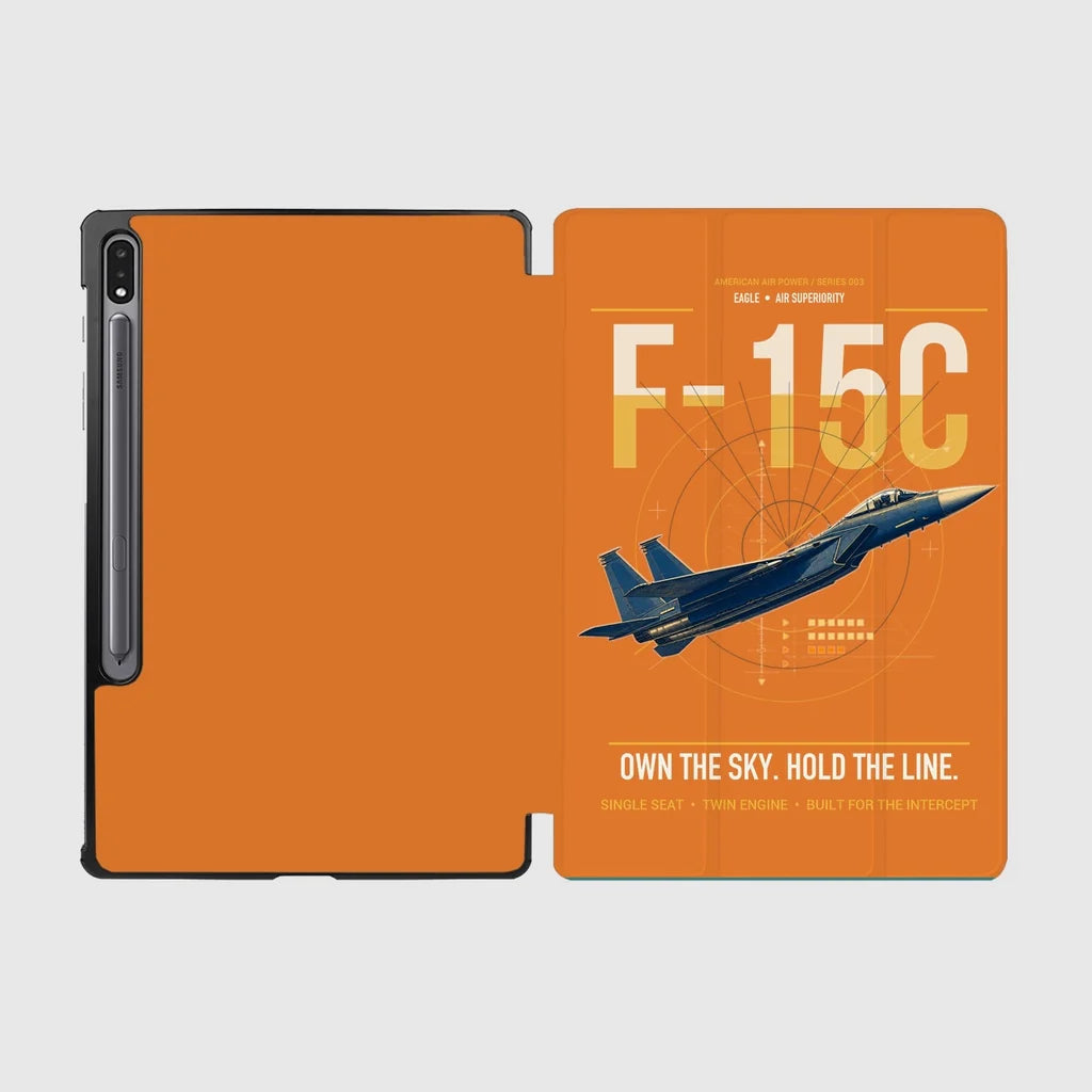F-15C Eagle design on orange samsung tablet tablet case
