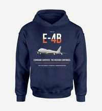Thumbnail for E-4B Nightwatch design on navy blue double-side hoodie, single-side print