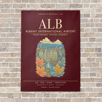 Thumbnail for Albany International Airport ALB - Canvas Framed - Dark Red