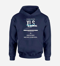 Thumbnail for Cessna Citation XLS design on navy blue double-side hoodie, single-side print