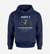Thumbnail for DJI Avata 2 design on navy blue hoodie single side