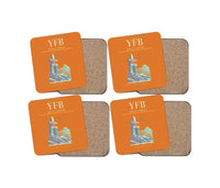 Thumbnail for Iqaluit Airport (YFB) design on orange 4 pieces set coaster