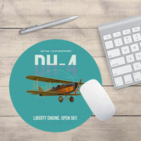 Thumbnail for Airco DH-4 Liberty Plane design on turquoise round mouse pad