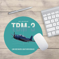 Thumbnail for TBM-3 Avenger design on turquoise round mouse pad