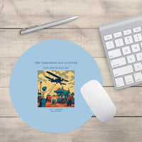 Thumbnail for VINTAGE G4389 - The Threshing Day Flyover - Designed Mouse Pads design on lightblue round