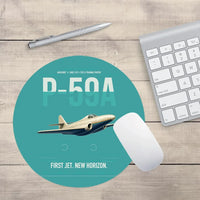 Thumbnail for P-59A Airacomet design on turquoise round mouse pad
