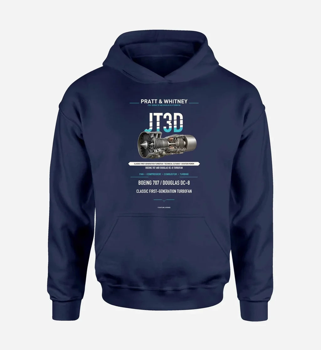 JT3D design on navy blue hoodie single side