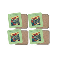 Thumbnail for The Gold Assay Run - Designed Coasters design on light green 4-pieces-set