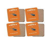 Thumbnail for Aérospatiale SA 316B Alouette III design on orange 4 pieces set coaster