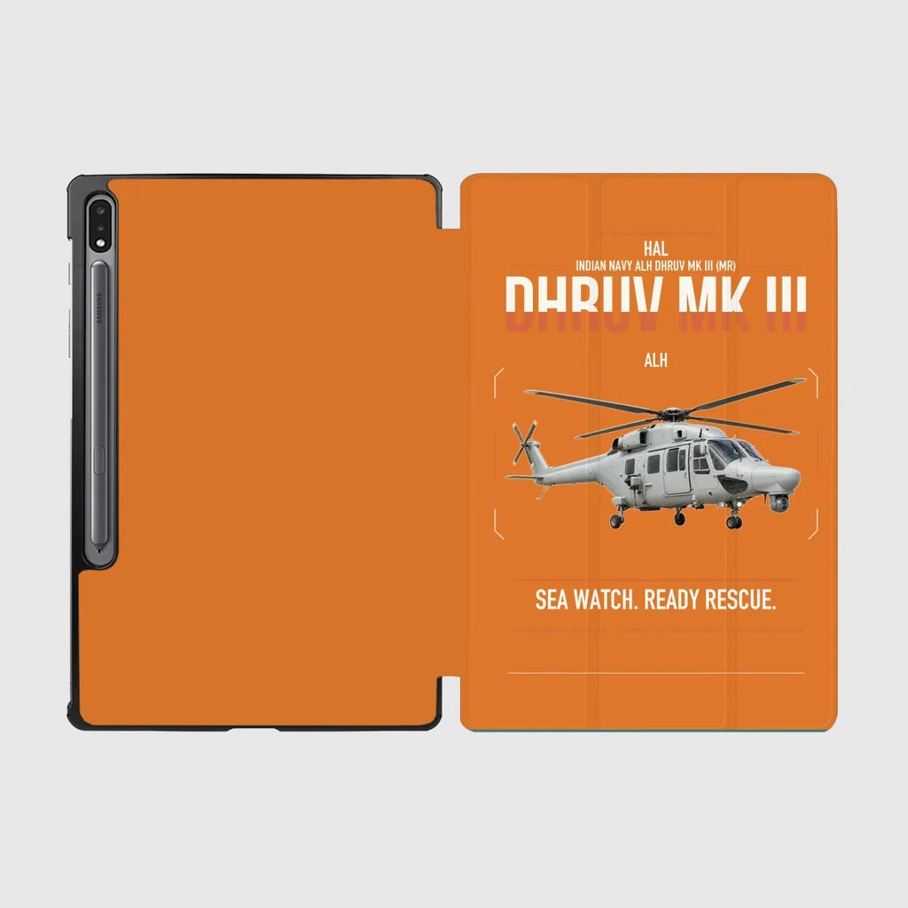HAL ALH Dhruv Mk III design on orange samsung tablet tablet case