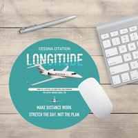 Thumbnail for Cessna Citation Longitude design on turquoise round mouse pad