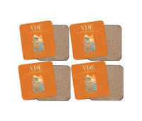 Thumbnail for El Hierro Airport (VDE) design on orange 4 pieces set coaster