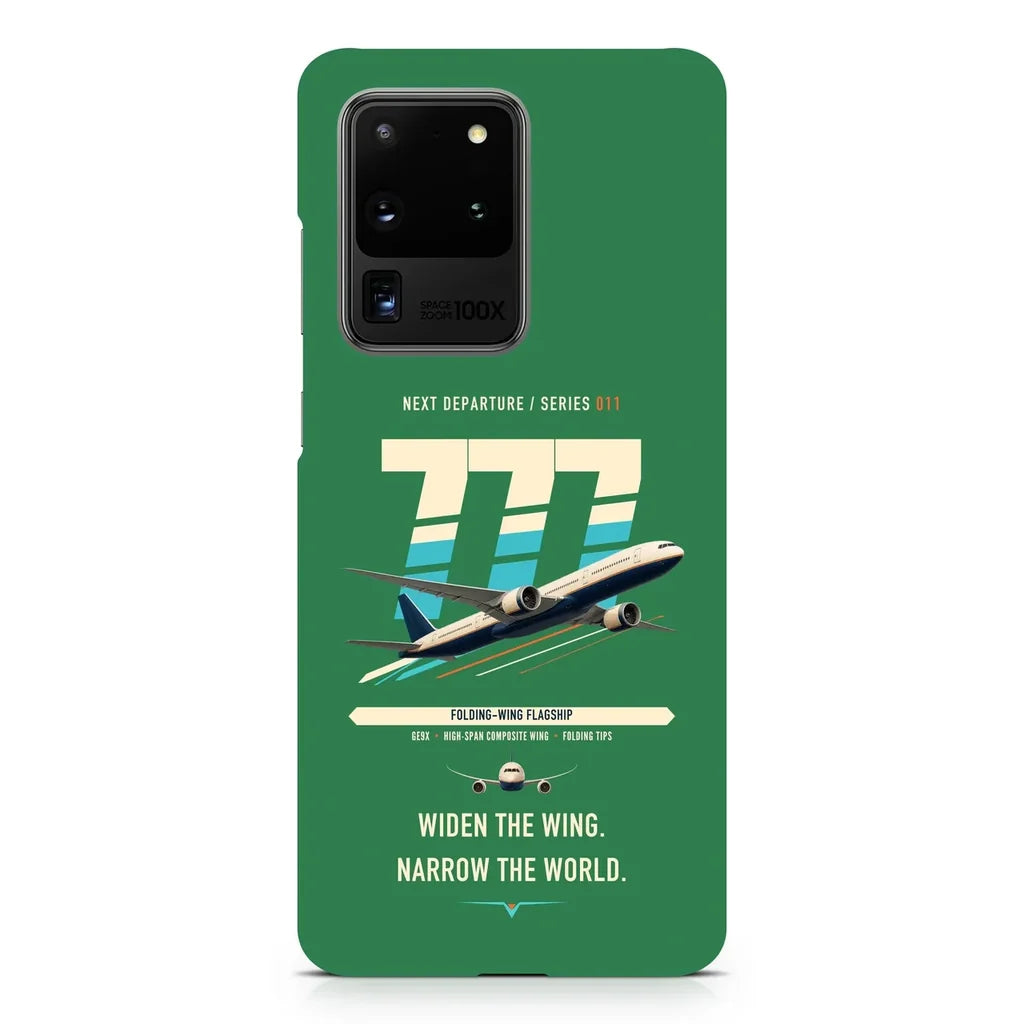 Boeing 777-9 design on samsung case - green