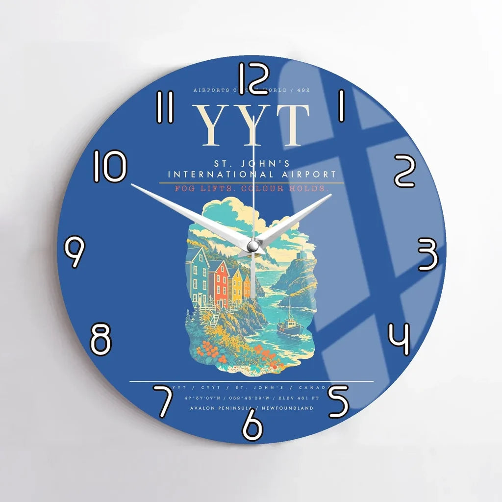 St. John's International Airport YYT Wall-Clock No-Frame - Blue