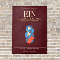 Thumbnail for Eindhoven Airport EIN - Canvas Framed - Dark Red